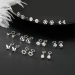 S999 Sterling Silver Curved Hook Earrings, FESI004