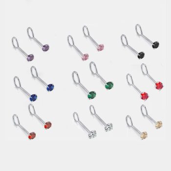 S999 Sterling Silver Inlaid Rhinestone Hook Earrings, FESI019