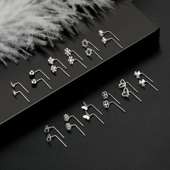 S999 Sterling Silver Right Angle Earrings, FESI023