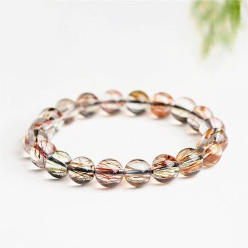 Natural Black-Golden Super Seven Crystal Bracelet, 6/7/9/10/11mm