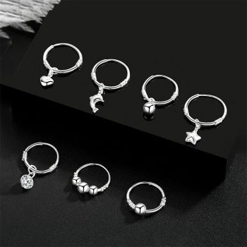 S999 Sterling Silver Ring with Pendant Earrings, FESI014